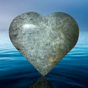 Moss Agate Crystal‎ Heart (#9)